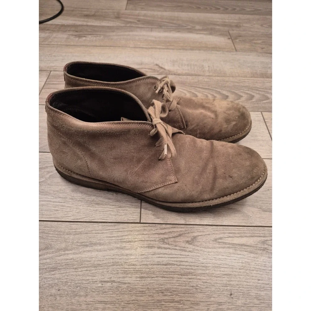 Allen Edmonds Montauk Mens Suede Chukka Boots Taupe Tan Lace Up Ankle Boots 10 D